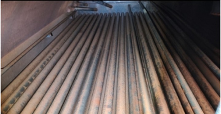 Feixe tubular antes da limpeza química pré-operacional